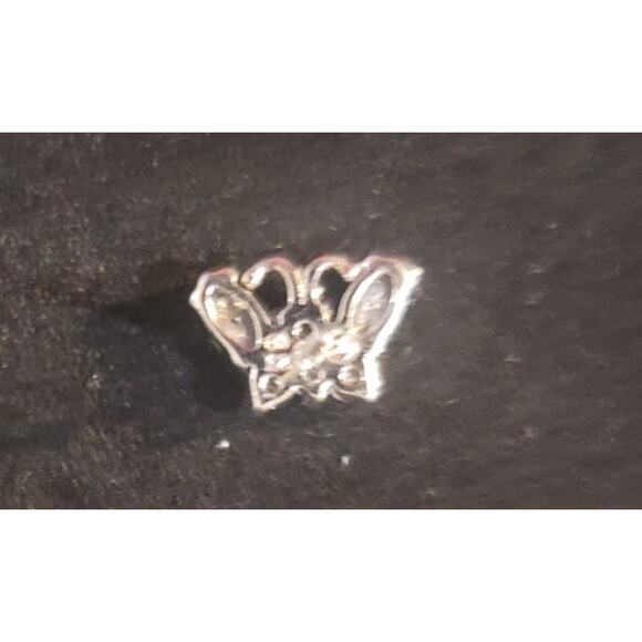 925 Butterfly Earring with Clear Stone Single Earring - Picture 4 of 4